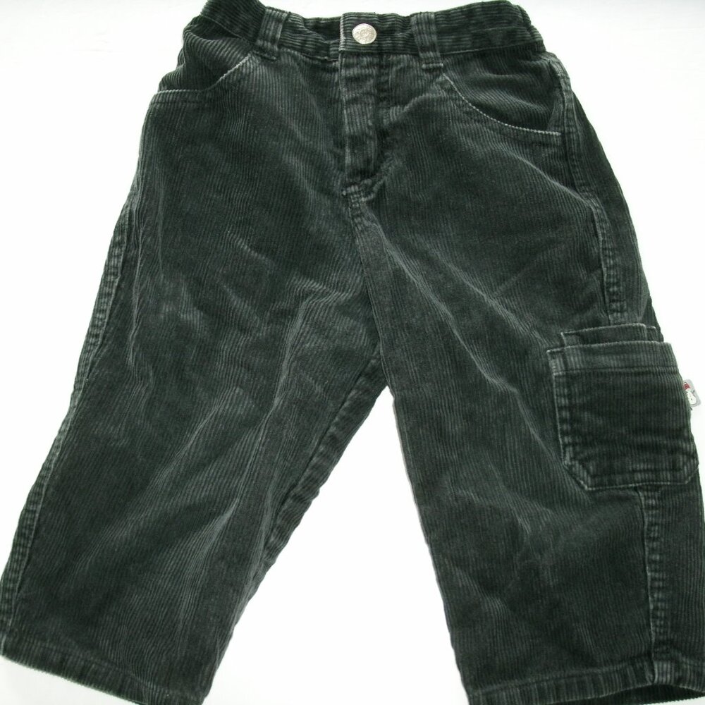 Koala Kids Boys Pants Corduroy Black Elastic Waist Cargo Plaid 18 Months